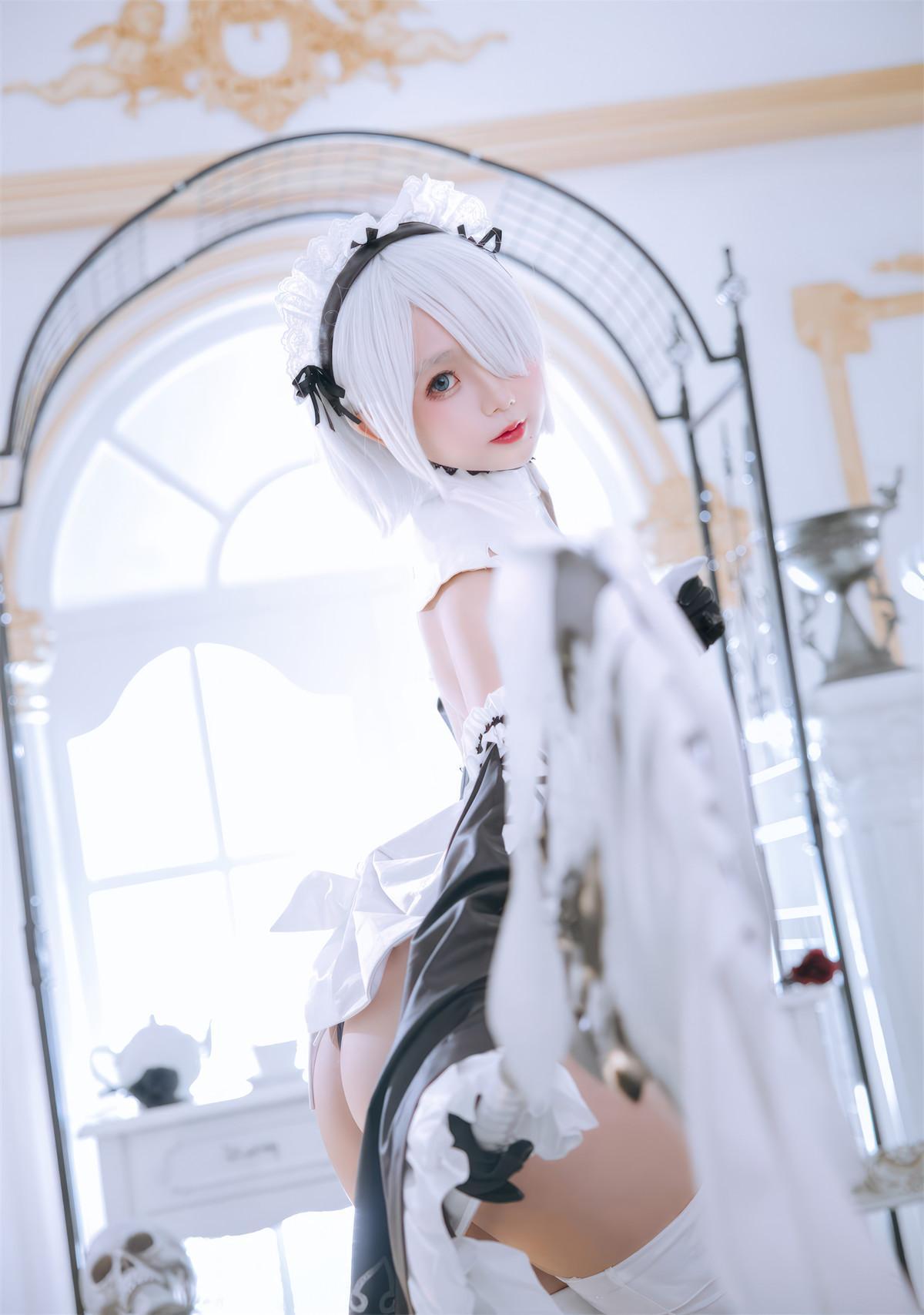 Cosplay Rinaijiao日奈娇 2B奶盖女仆 Set.01(23)