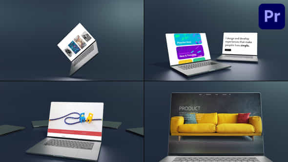 Laptop App Reveal Mockup For Premiere Pro - VideoHive 51803632