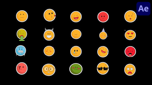 Social Media Emoji For After Effects - VideoHive 58638288