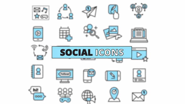 25 Clean Social Icons - VideoHive 45655218