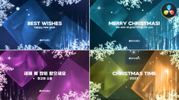 Christmas And New Year Typography For Davinci Resolve - VideoHive 49761750