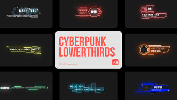 Cyberpunk Lowerthirds - VideoHive 44958132