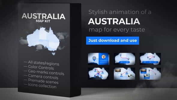 Australia Map Animation - Commonwealth - VideoHive 24084897