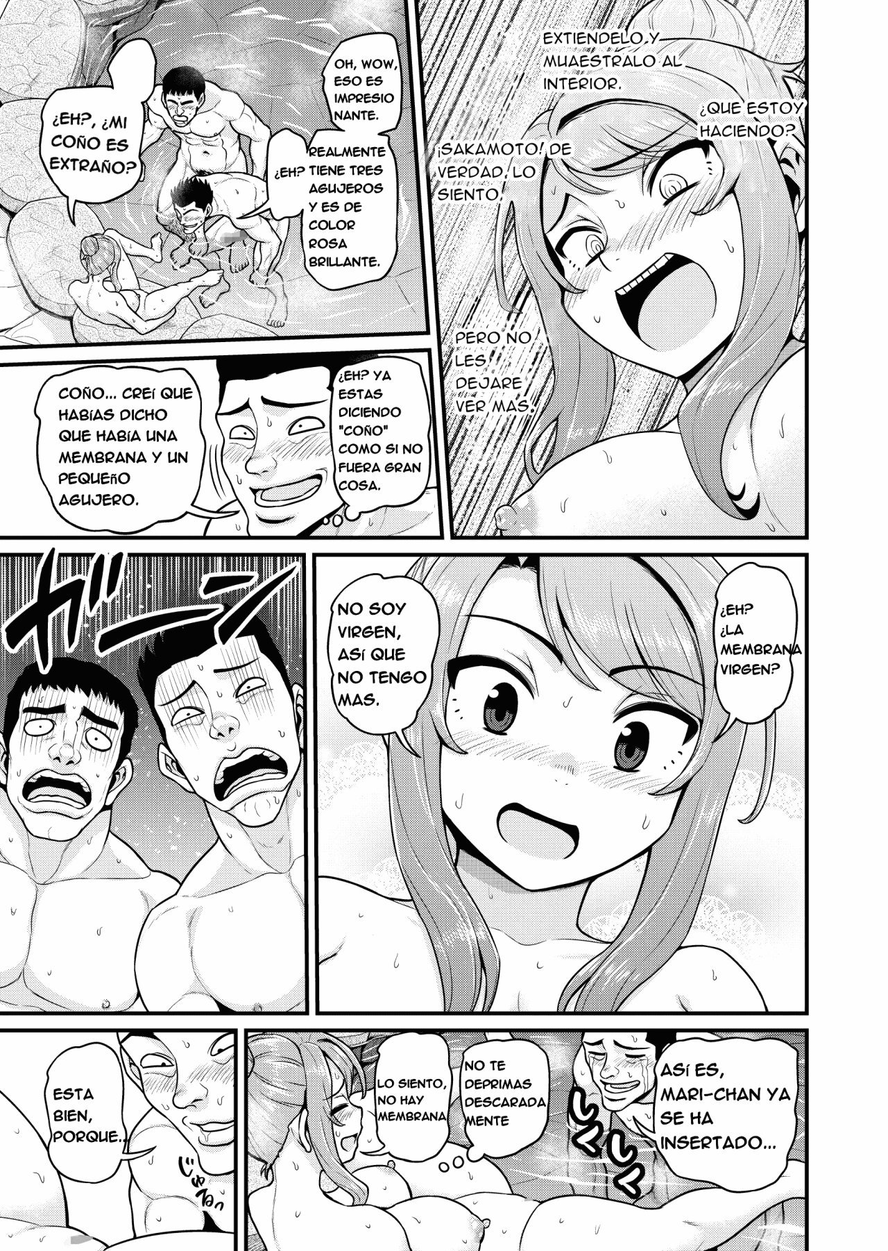 [Chimamire Yashiki (Gachonjirou)] Game Tomodachi no Onnanoko to Onsen Ryokou de Yaru Hanashi NTRver. [Spanish]