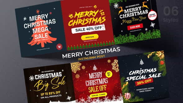 Merry Christmas Instagram Post - VideoHive 34255587