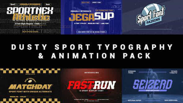 Dusty Sport Typography Animation Pack - VideoHive 58365330