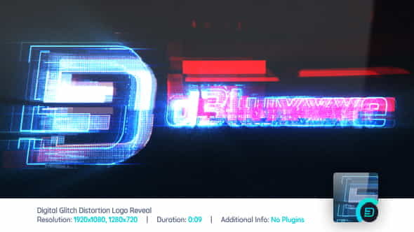 Digital Glitch Distortion Logo Reveal - VideoHive 20425192