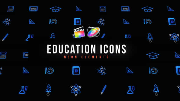 Education Neon Icons - VideoHive 47386967