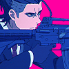 A hitman aiming with a rifle.