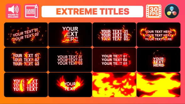 Extreme Titles for DaVinci Resolve - VideoHive 34936284