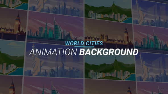 World cities - Animation background - VideoHive 34061001
