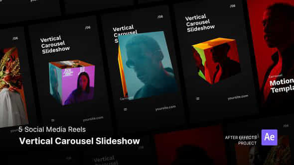 Reels Vertical Carousel Slideshow Effect After Effects Project Files - VideoHive 59157330