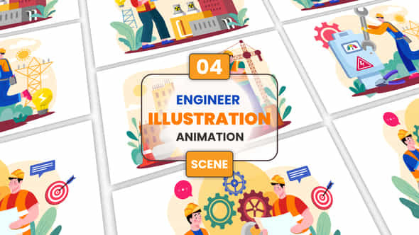 Engineer Illustration Animation Scene - VideoHive 54252229