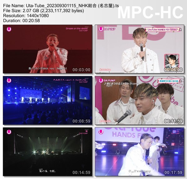 [TV-Variety] Uta-Tube “HANDS FES ▼DA PUMP LIVE SP” (NHKG Nagoya 2023.09.30)