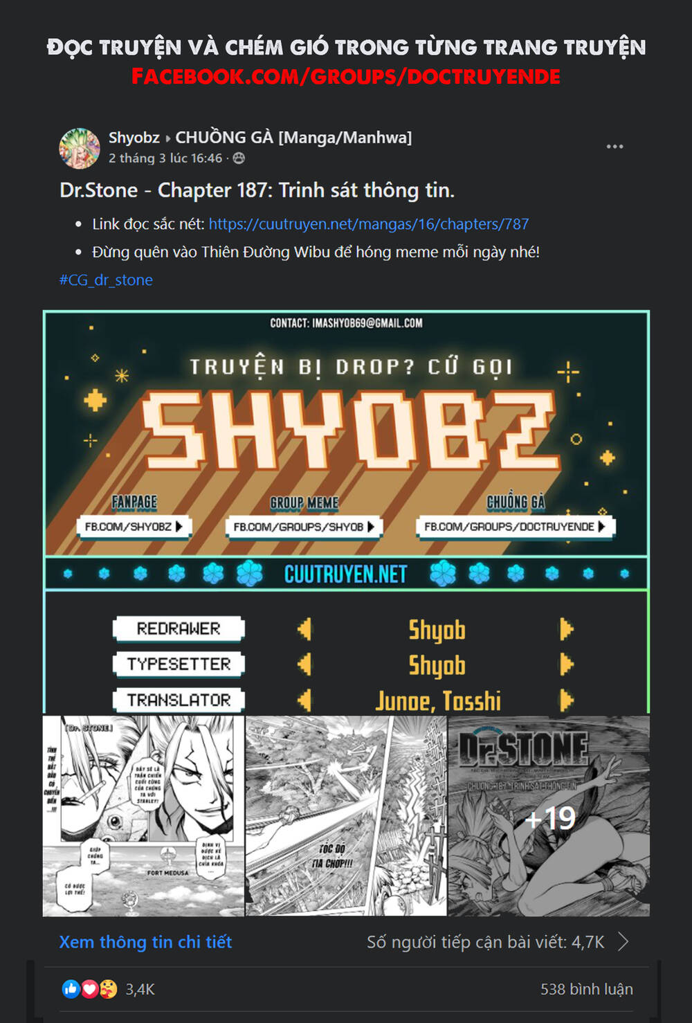 Hồi sinh thế giới Chap 186 . Next Chap 187