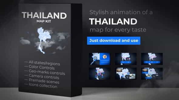 Thailand Animated Map - Kingdom - VideoHive 24351874