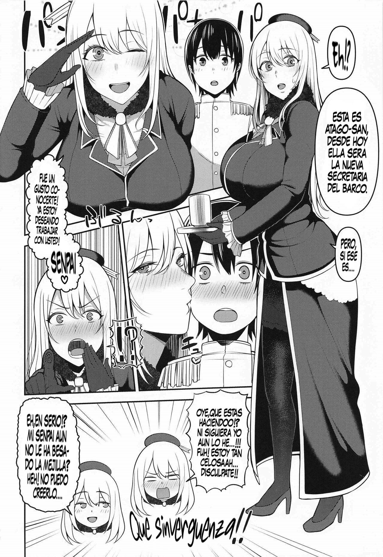 Dos lindas onee-sans cuidando del tierno y bajito kouhai almirante - 2