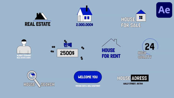 Real Estate Text Animations For After Effects - VideoHive 54731747