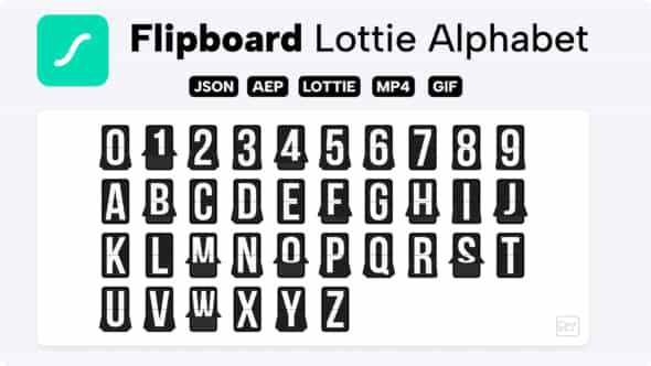 Flip Board Lottie - VideoHive 42085458