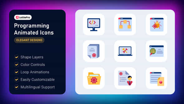 Programming Animated Icons - VideoHive 53537473