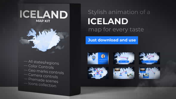 Iceland Map - - VideoHive 39886521