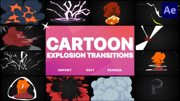 Cartoon Explosions Transitions - VideoHive 38745022