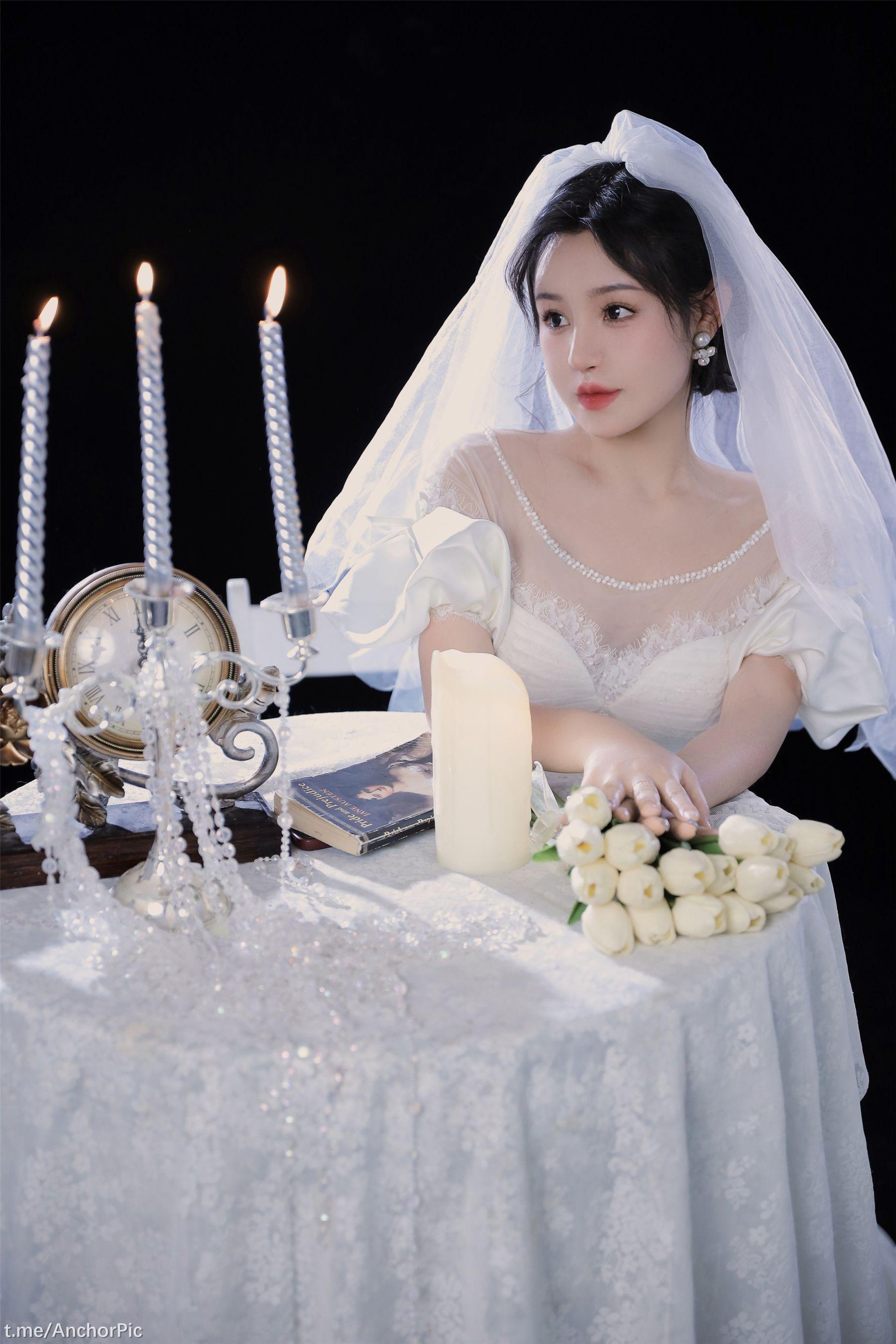 国模套图 桃暖酱《婚纱》(1)