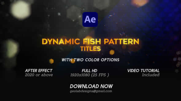 Dynamic Fish Pattern Titles L Aqua Titles - VideoHive 50329409