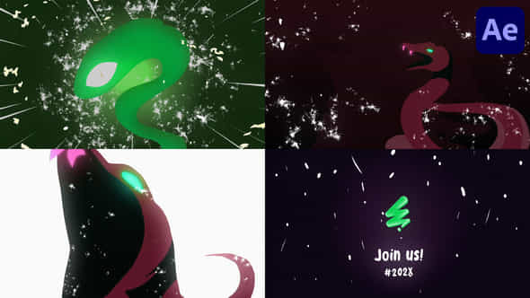 New Year Snake Opener After Effects - VideoHive 55821305