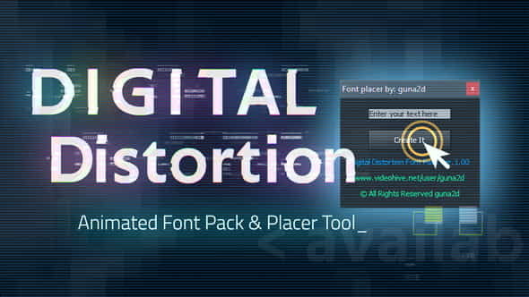 Digital Distortion Animated Font Pack - VideoHive 25002354