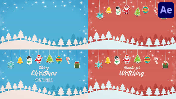 Short Christmas Intro For After Effects - VideoHive 48995683