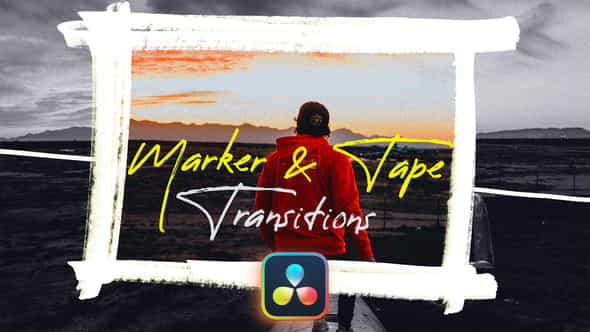Marker Tape Transitions - VideoHive 45845026