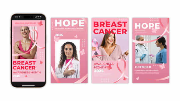 Breast Cancer Month Instagram Story - VideoHive 54430131