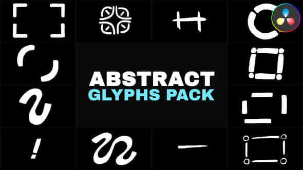 Abstract Animation Glyphs Pack Davinci Resolve - VideoHive 52689527