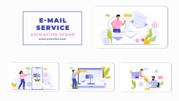 Computer E Mail Service Animation Scene After After Effects Template - VideoHive 47247676