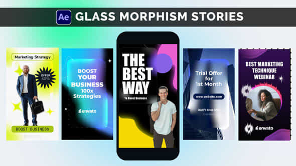 Glass Morphism Stories Fractal Noise Glass - VideoHive 57012461
