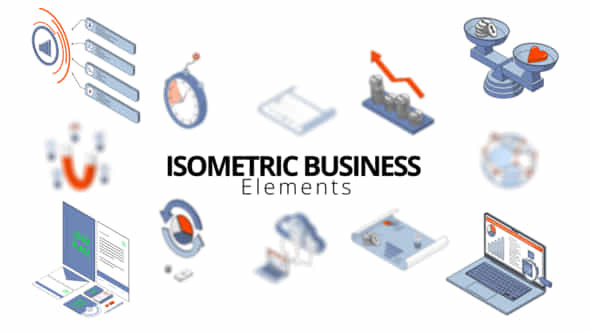 Isometric Business Elements - VideoHive 50634834