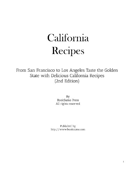 California Recipes by BookSumo Press