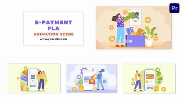 E Payment Concept Flat Design Animation Scene - VideoHive 48802260