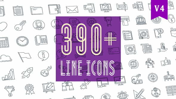 Line Icons Pack 390 Animated - VideoHive 20236035