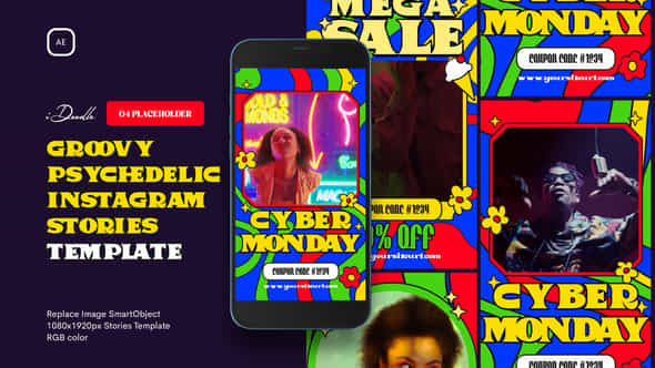 Groovy Psychedelic Style Instagram Stories - VideoHive 41766160