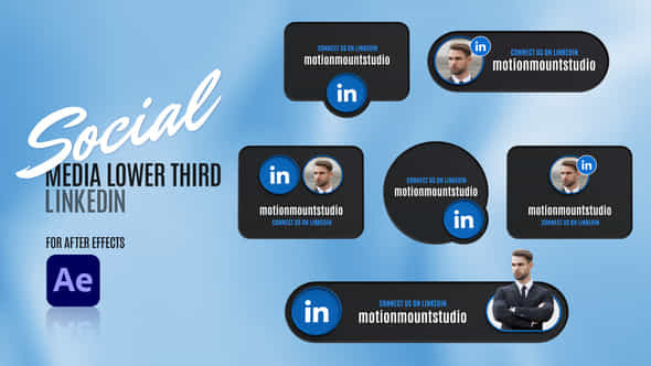 Social Media Lower Thirds Linkedin - VideoHive 48778217