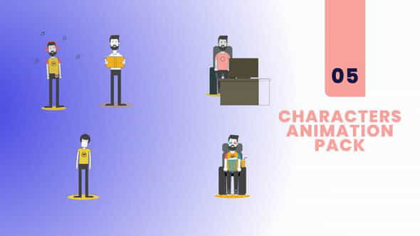 5 Characters Animation Pack - VideoHive 54513194