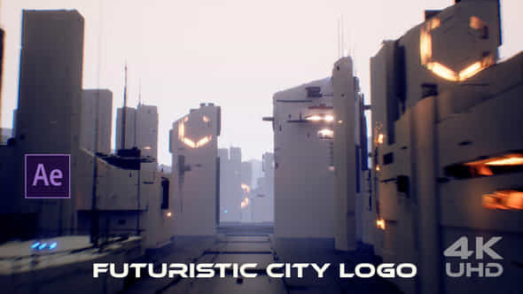 Futuristic City Logo Opener 4K - VideoHive 38510653