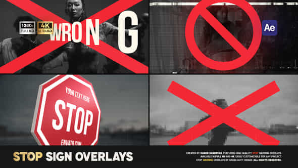 Stop Warning Overlays - VideoHive 56457910