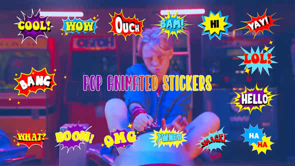 Animated Pop Stickers - VideoHive 44499573