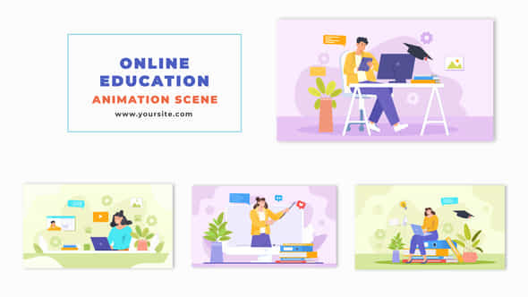Virtual Learning Flat - VideoHive 47865124
