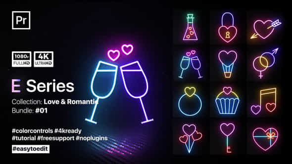 Valentines Neon Elements - VideoHive 35920755