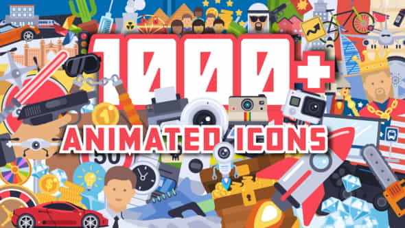 1000+ Flat Animated Icons Pack - VideoHive 21539748