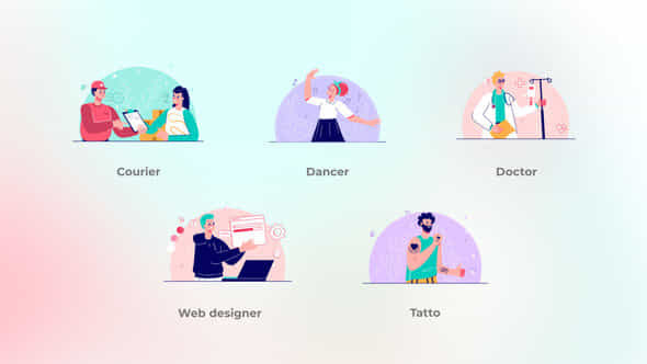 Various Jobs Flat Oncepts - VideoHive 49462287